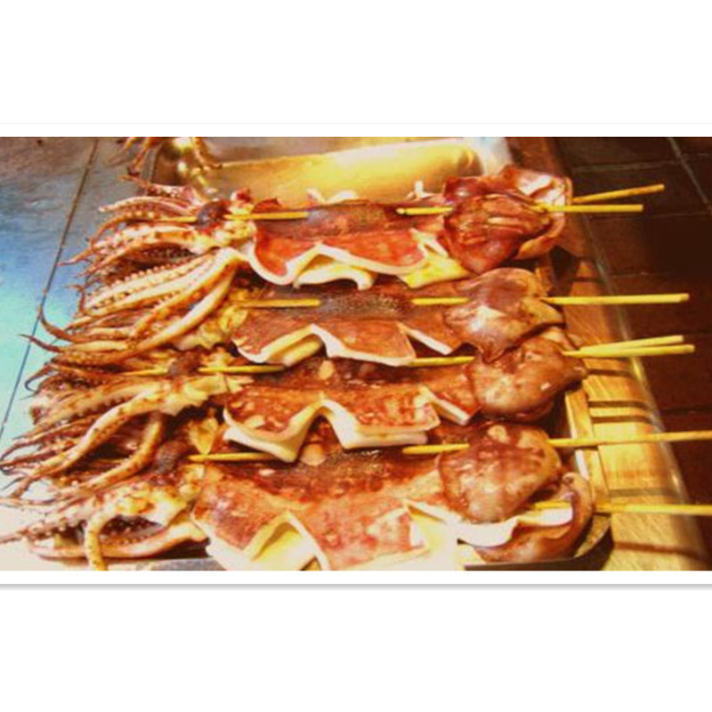 50g鱿鱼板串100串冷冻鱿鱼串鱿鱼片铁板鱿鱼商用鱿鱼小串海鲜包邮
