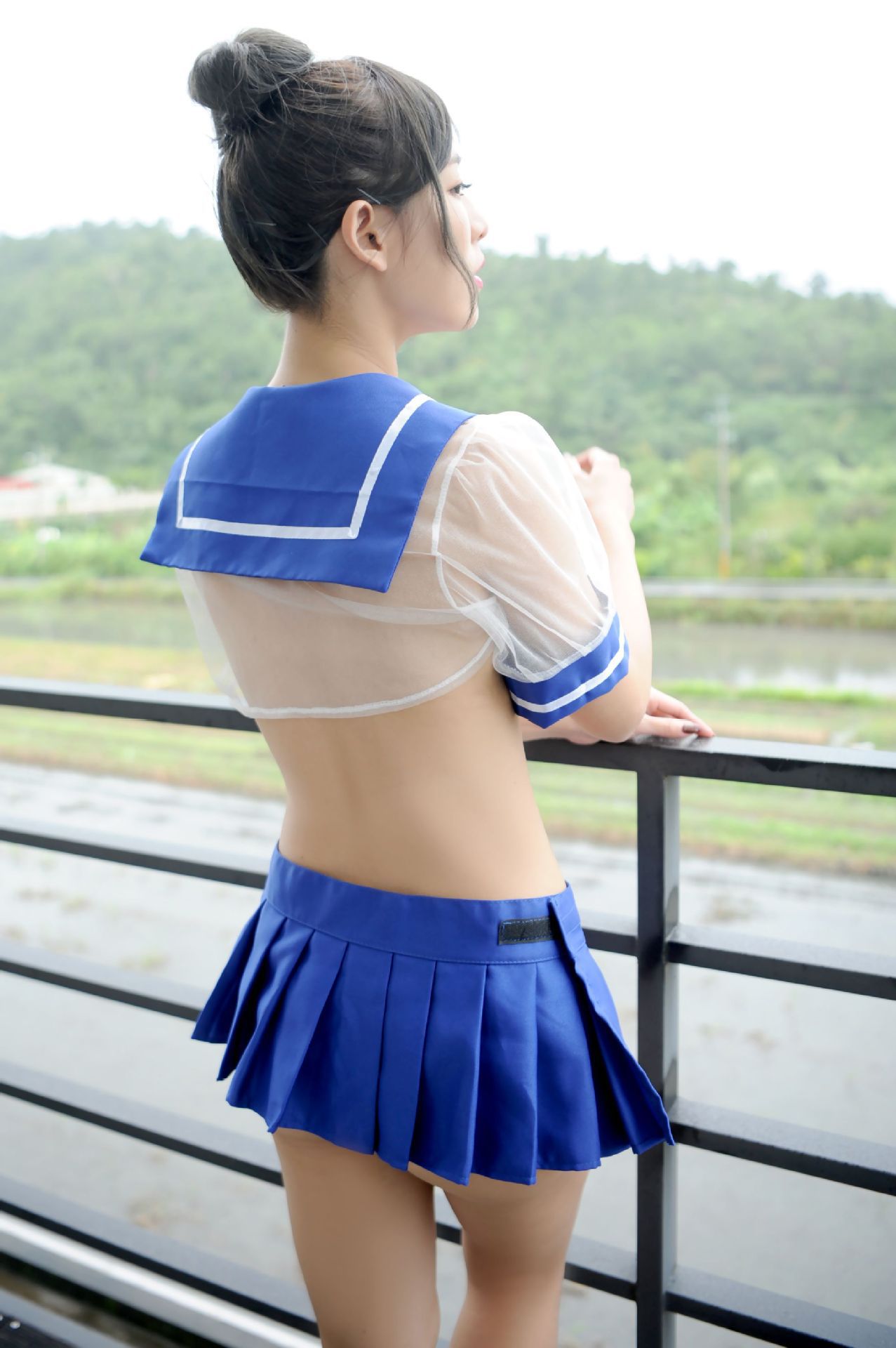 外贸欧美性感透视水手服学生装情趣内衣套装透明性感制服套装