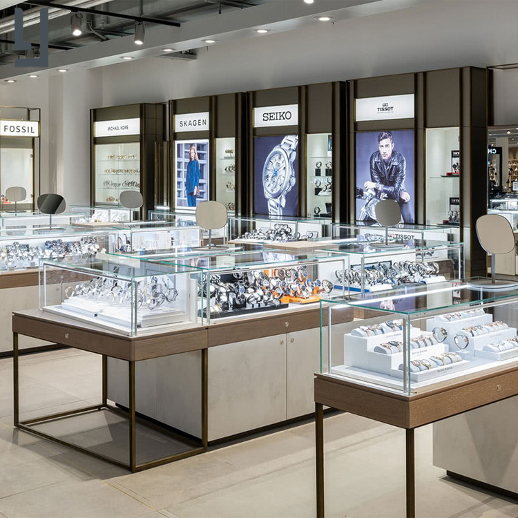 金属手表展柜定制名表奢侈品集合店展柜高档手表柜台玻璃展柜带灯