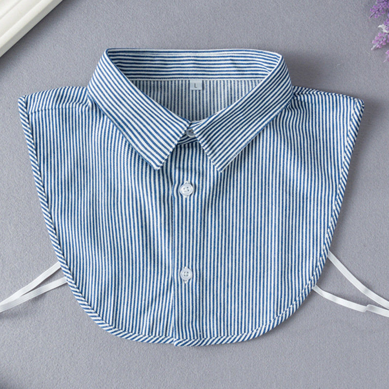 男女通用韩版假领子女百搭假领衬衫领磨毛格子衬衣领秋冬季装饰领