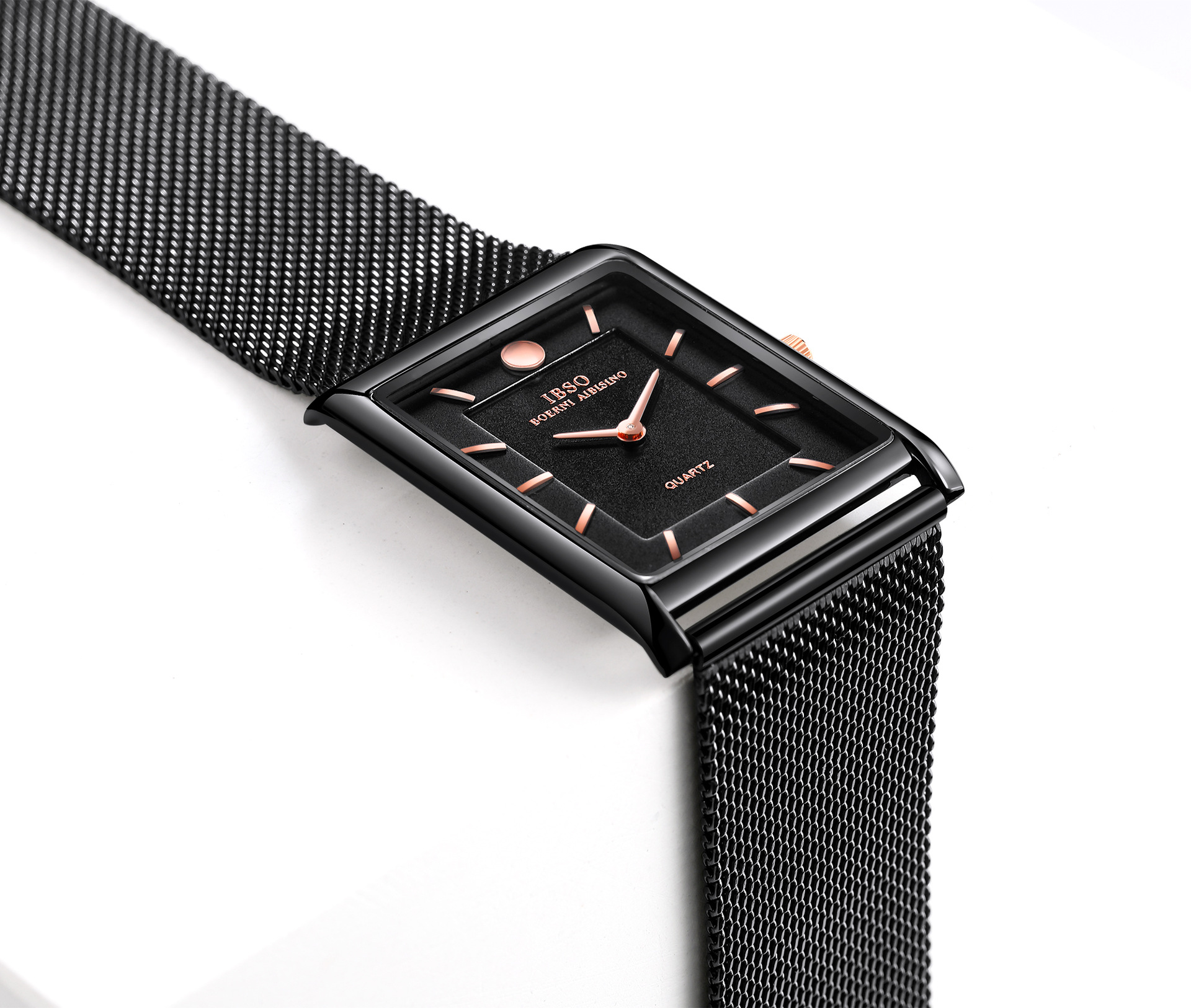 ibso2232钢带商务方形手表男超薄防水学生男士非机械表男个性潮流