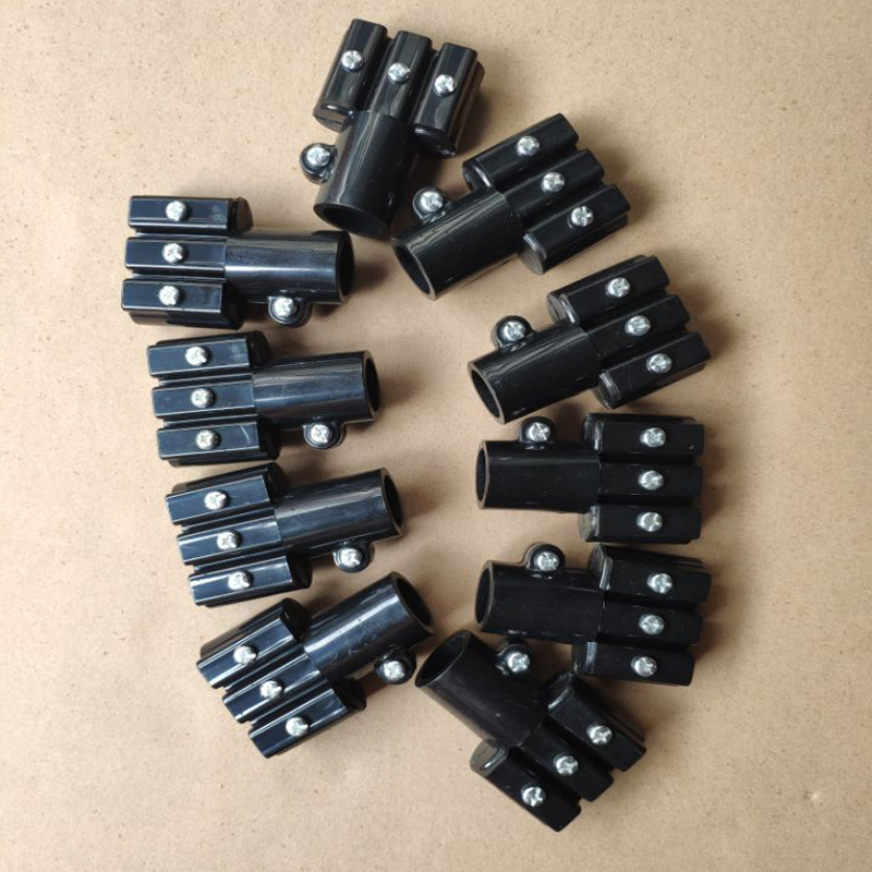 塑料伸缩杆连接器三插孔配件伸缩管连接接头落地式艾灸仪支架接头