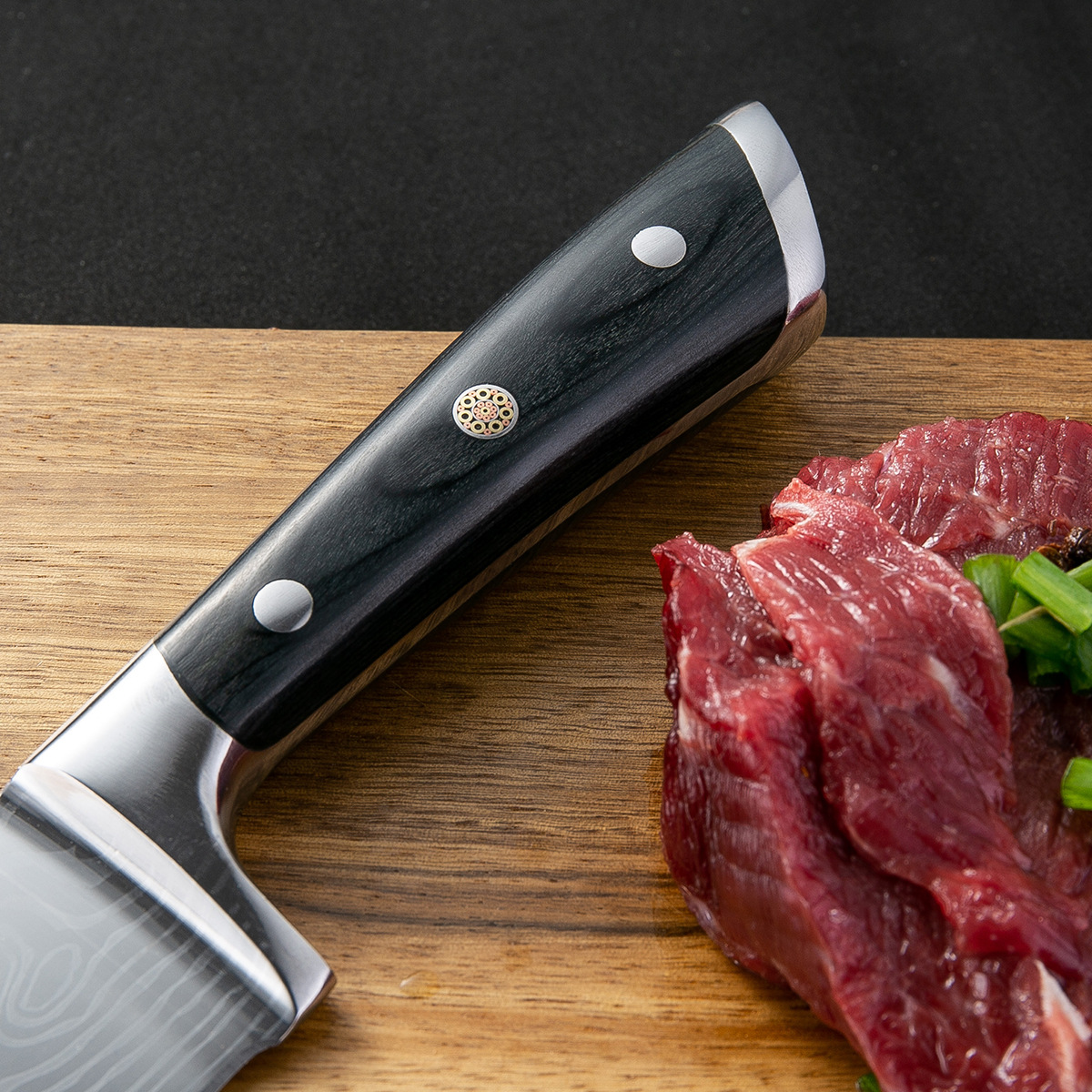 出口热销g10厨师刀大马士花纹厨师刀锤纹菜刀西式切菜刀切片