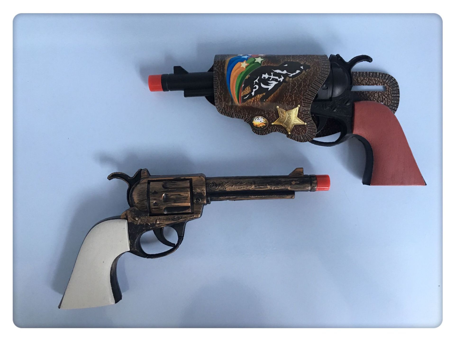 仿真西部牛仔枪 玩具枪9英寸连响仿真砸炮枪仿真复古玩具枪带枪袋