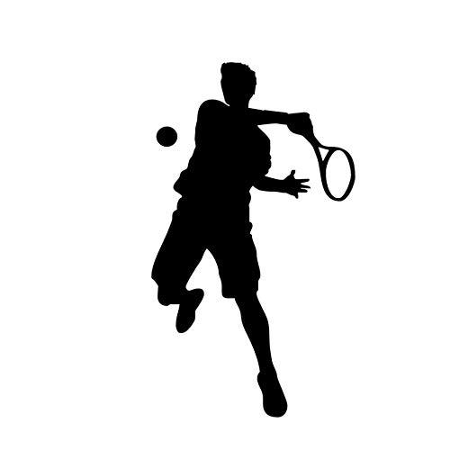 男子网球运动员挥拍 图案 可移除家居装饰贴纸 精雕墙贴