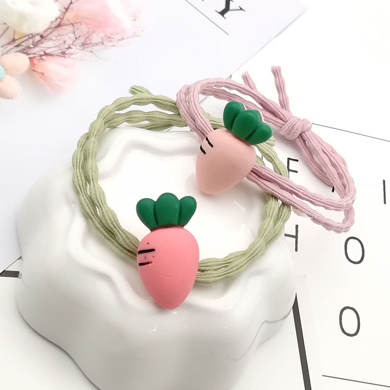 韩国ins可爱胡萝卜发绳发圈水果卡通头绳发饰橡皮筋头绳厂家批发