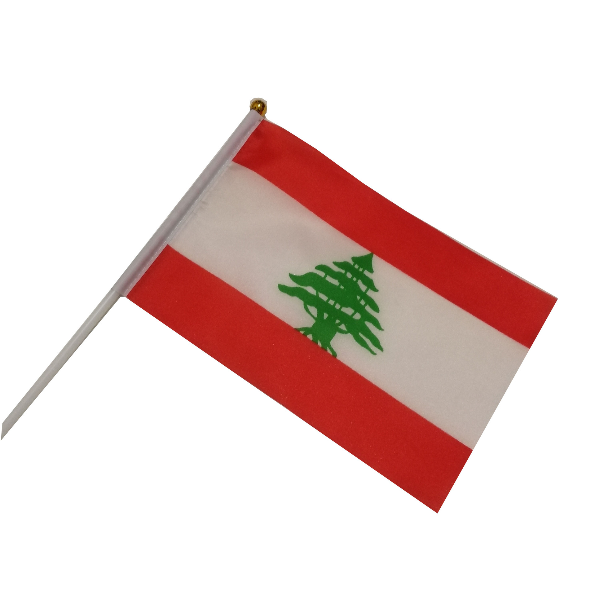 黎巴嫩国旗旗帜手摇旗双面涤纶印刷塑料杆厂家直销批发可来样定做