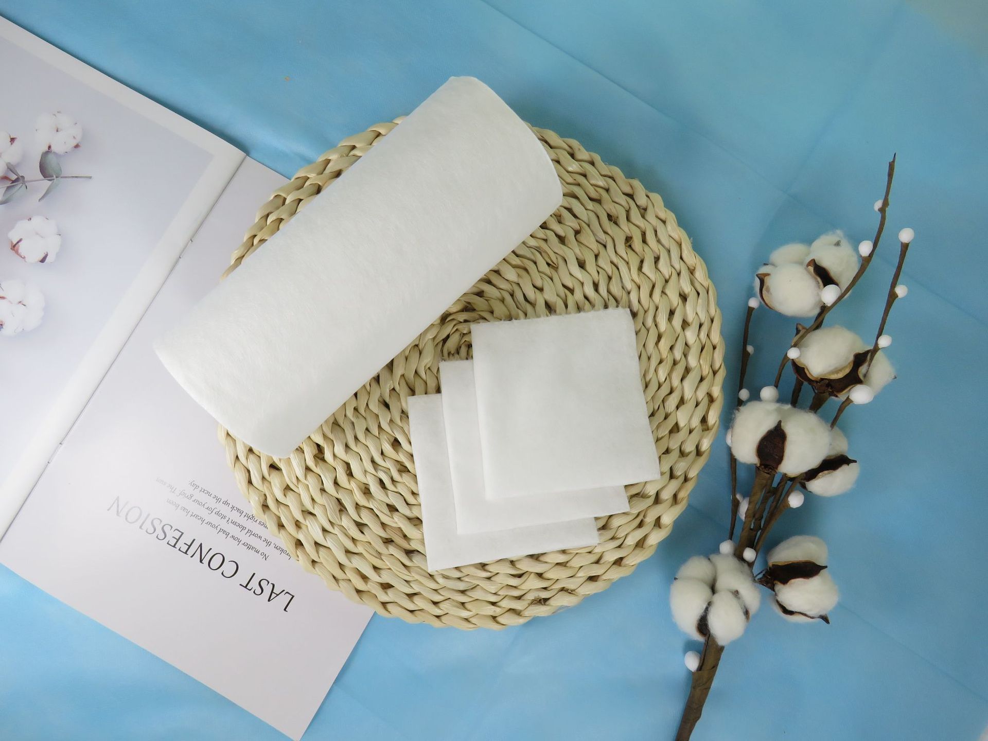 妆洁 一次性洗脸巾纯棉美容院专用洗面巾纸卷卸妆棉洁面巾oem