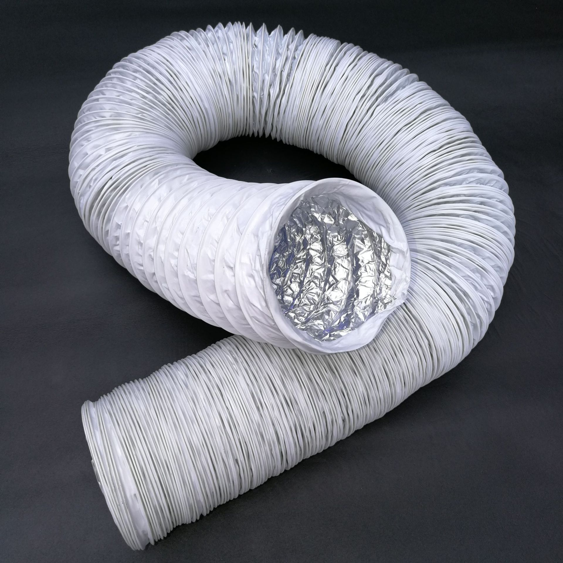 带钢丝通风铝箔软管外带pvc抽排风通风管 伸缩软管钢丝软管排气扇