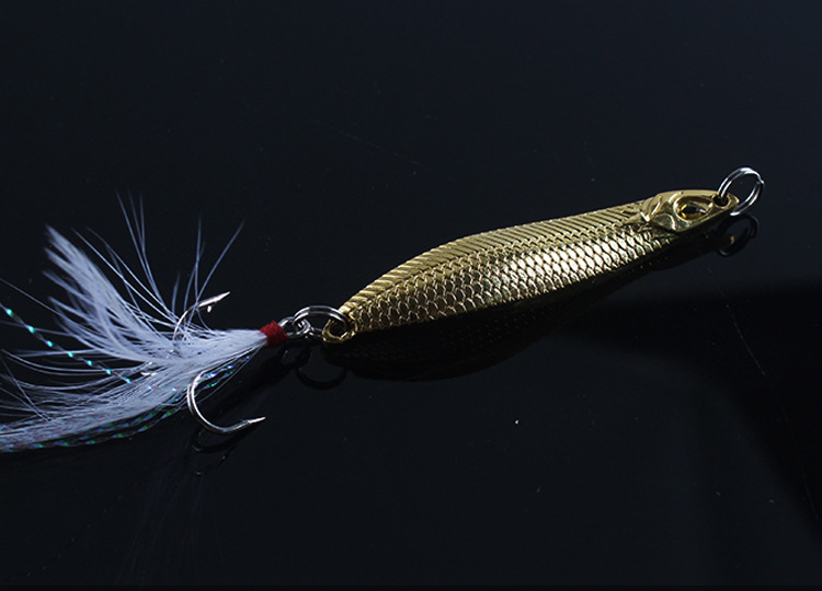 【热销推荐】水蛭亮片路亚假饵 双曲面铁板闪亮片渔钩 渔具批发