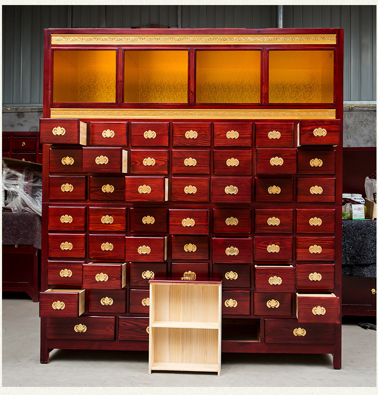 厂家批发中草药橱柜155味药柜诊所医院中药橱全实木药柜实木药柜