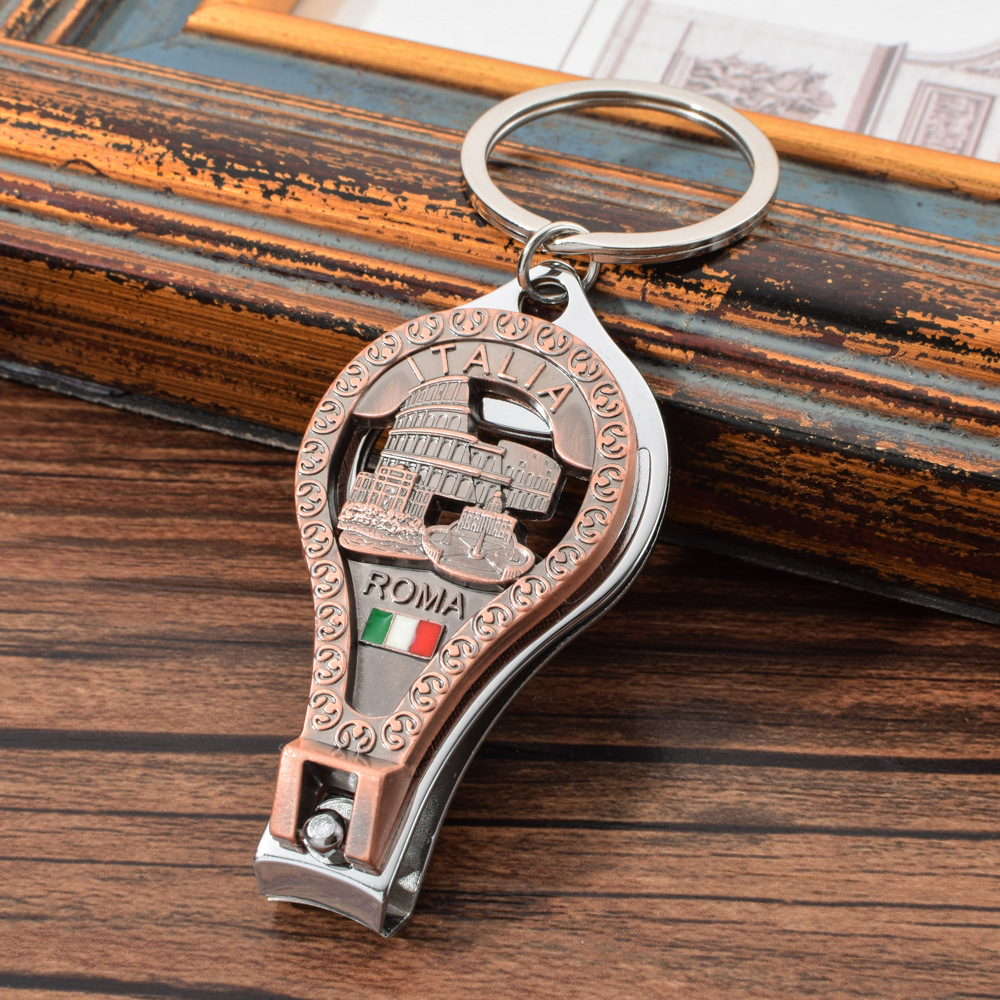 意大利旅游纪念品罗马标志性建筑斗兽场指甲钳钥匙扣锌合金钥匙链