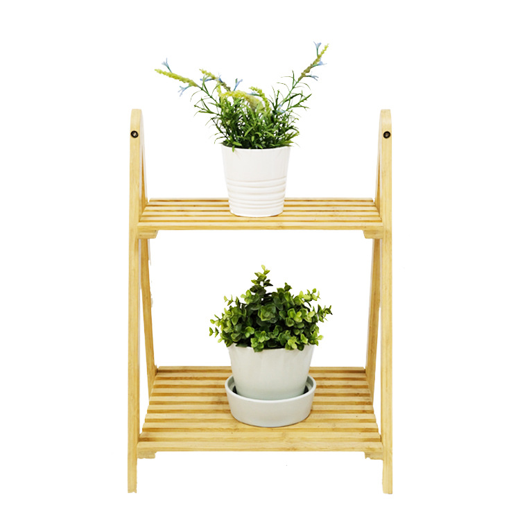 竹花架两层阳台花架子多肉架落地式绿萝吊兰室内简约窗台置物架