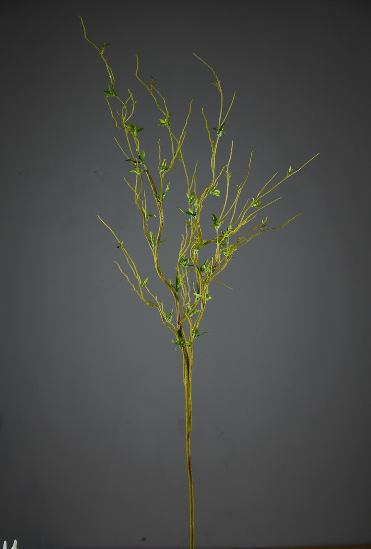 仿真树枝嫩叶树杈 绿色柳叶枝条 柳条龙须枝龙柳家居装饰插花配材
