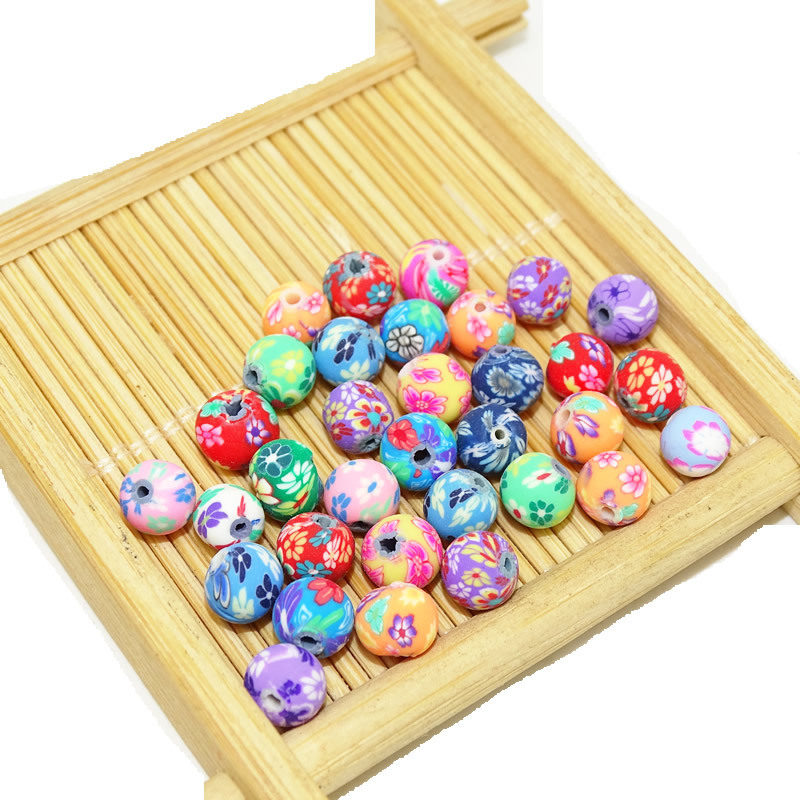 厂家软陶圆珠批发 新款混色儿童串珠 多尺寸现货供应软陶珠子