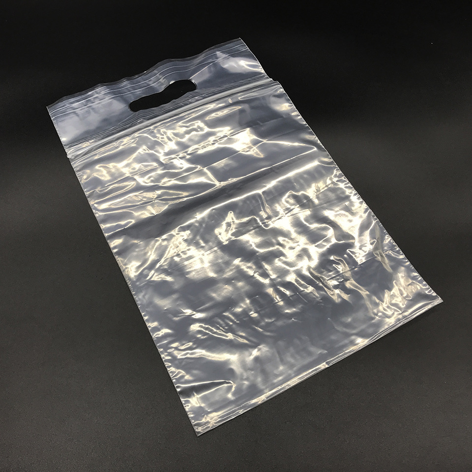定做批发pe带手提拉链自封骨袋 服装内衣塑料制品袋可印logo广告