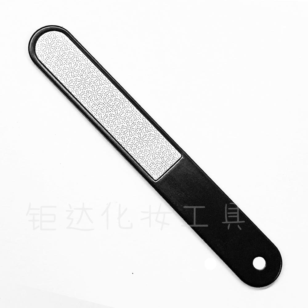 不锈钢指甲锉刀黑色单面美甲锉电泳发黑圆头平板锉蚀花细磨现货