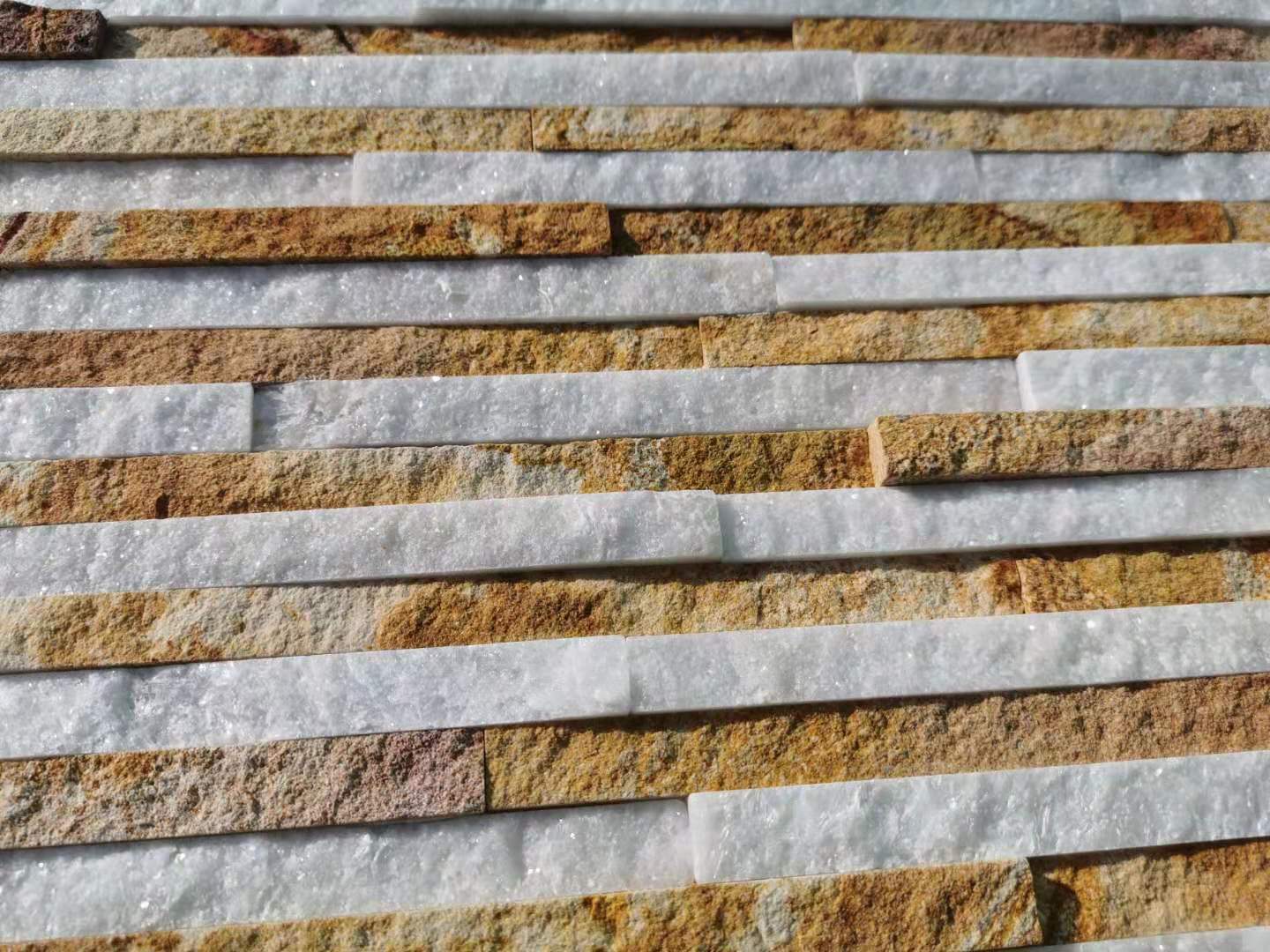 天然雪花白石英木纹砂岩文化石 客厅阳台背景墙 别墅外墙石材批发