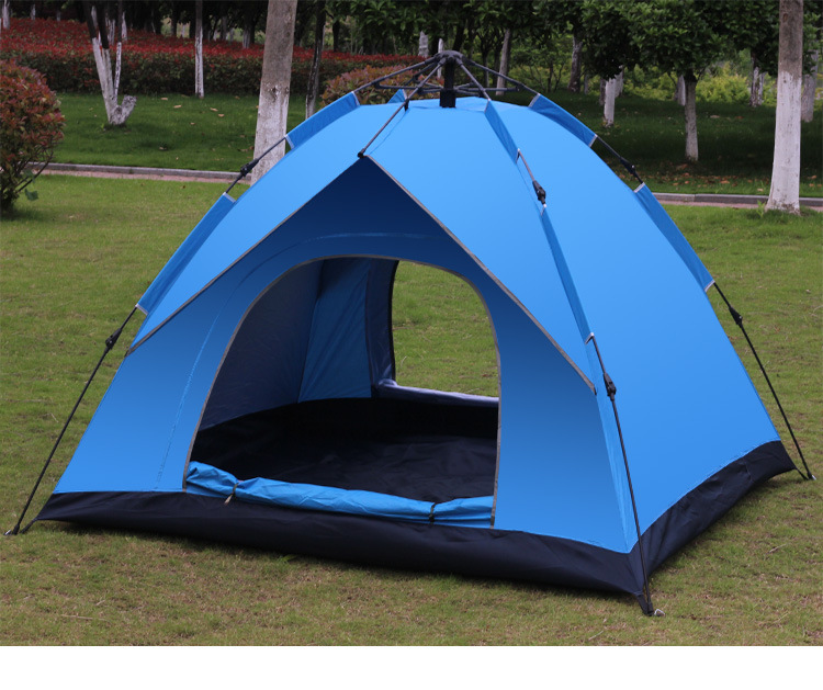 Tianshan Camel 3-4 People Automatic Quickly Open Fake Double-Layer Tent Camping Tent Sunscreen Tent Factory Wholesale