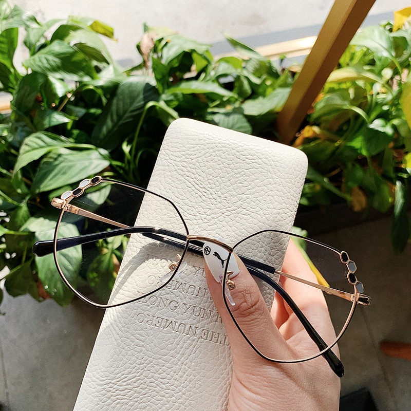 千艾新款小香风眼镜框 不规则细框配近视眼镜架时尚花朵平光眼镜