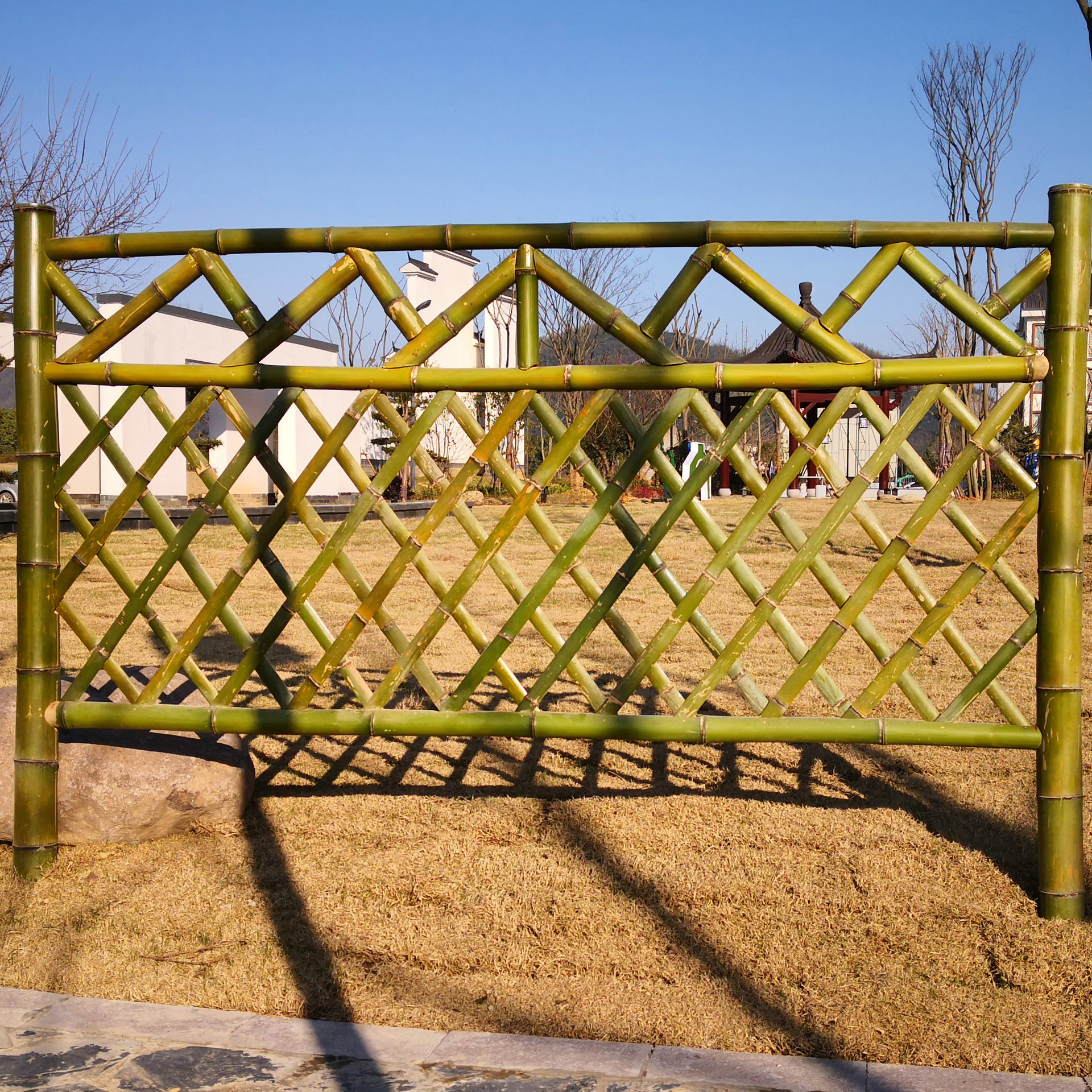 竹园艺围栏篱笆批发 花园阳台户外栅栏 竹围栏可定制竹园艺围栏