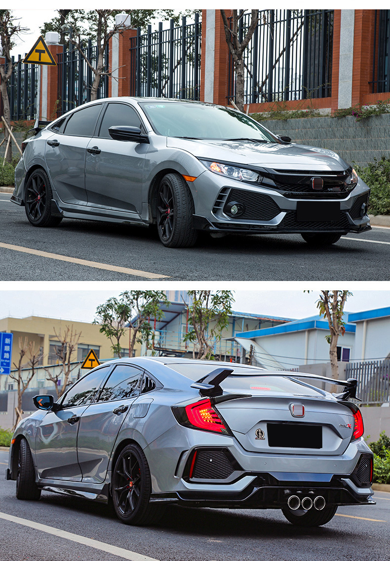 typer-r十代思域改装思域前杠大包围16款十代新思域宽体前杠中网