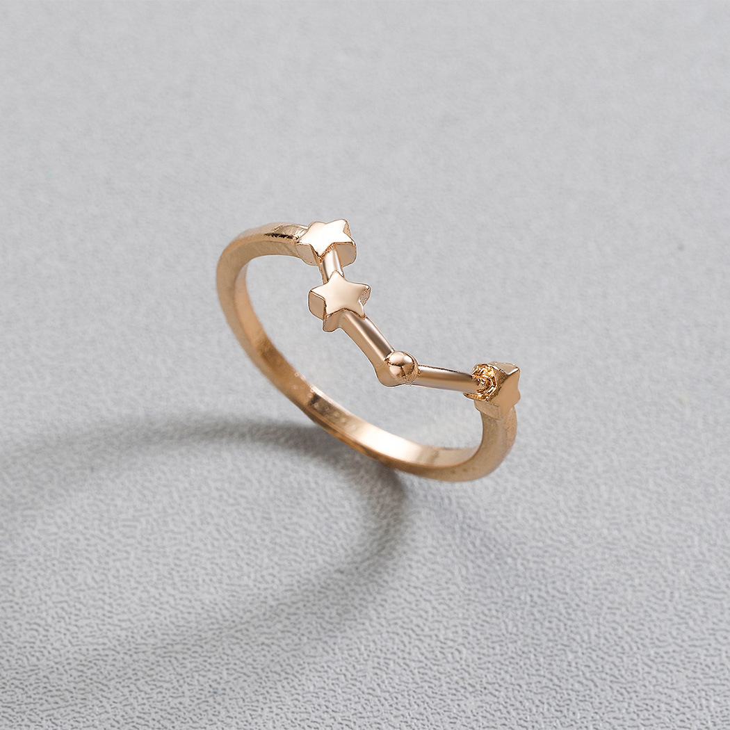 跨境爆款配饰 12星座戒指女 欧美星座戒指指环男女情侣义乌饰品