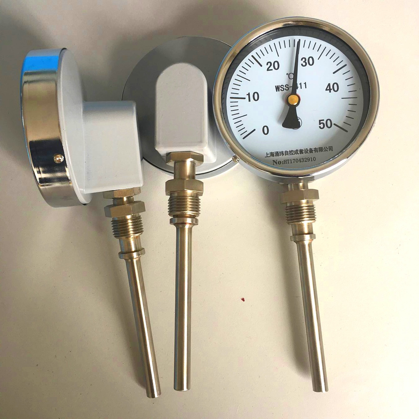 涌纬yzs 热套式双金属温度计 80- 500℃ 螺纹 兰卡 kap 压力计