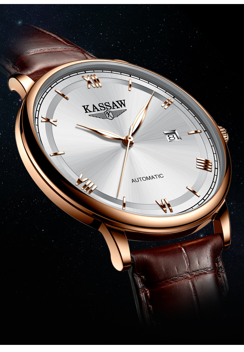 卡梭新款男士男表男机械表男手表男防水表男腕表男简约时尚自动机械表