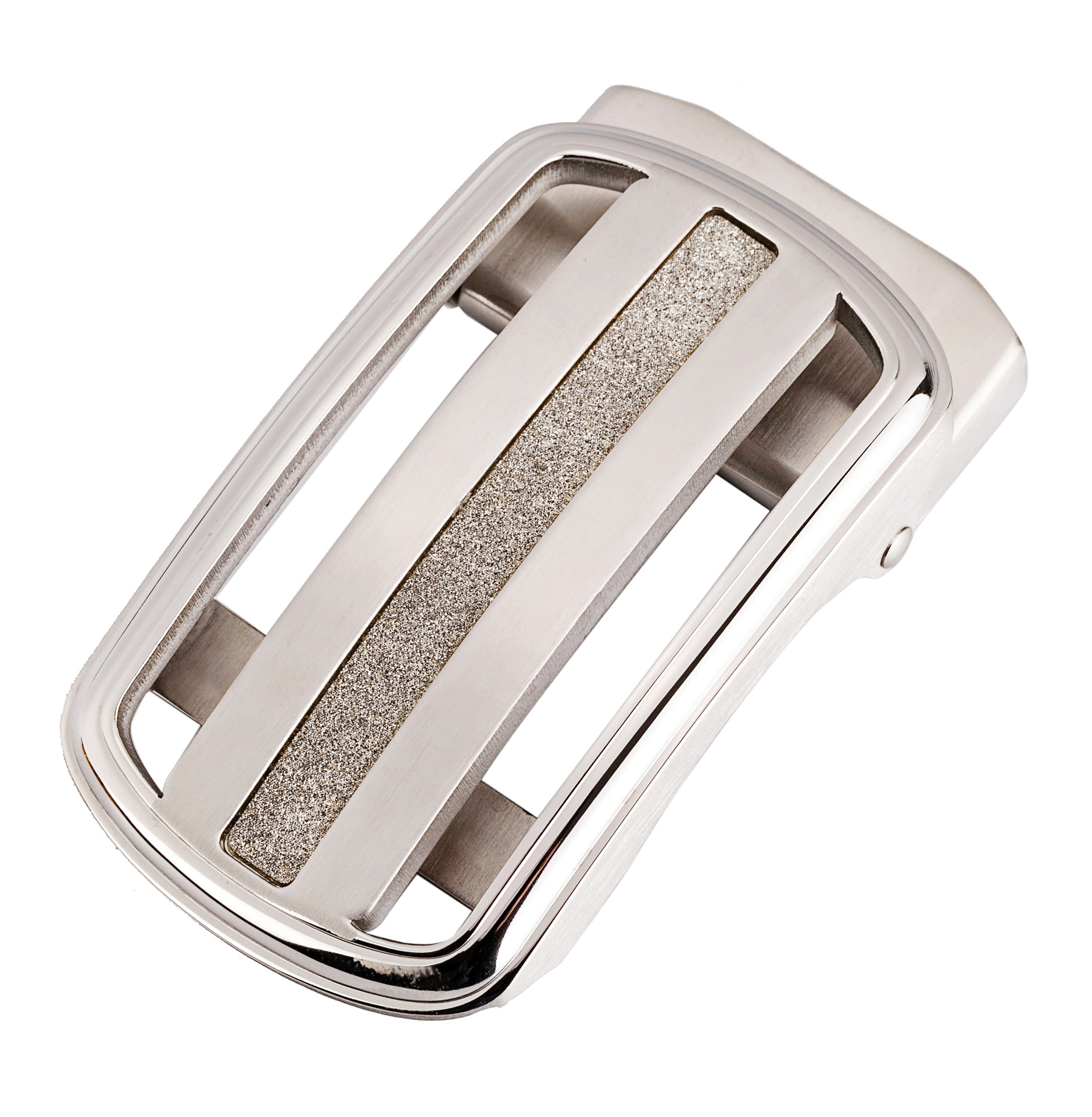 304不锈钢拉丝亮面自动扣男士皮带扣耐磨防过敏钢扣腰带头3.55cm