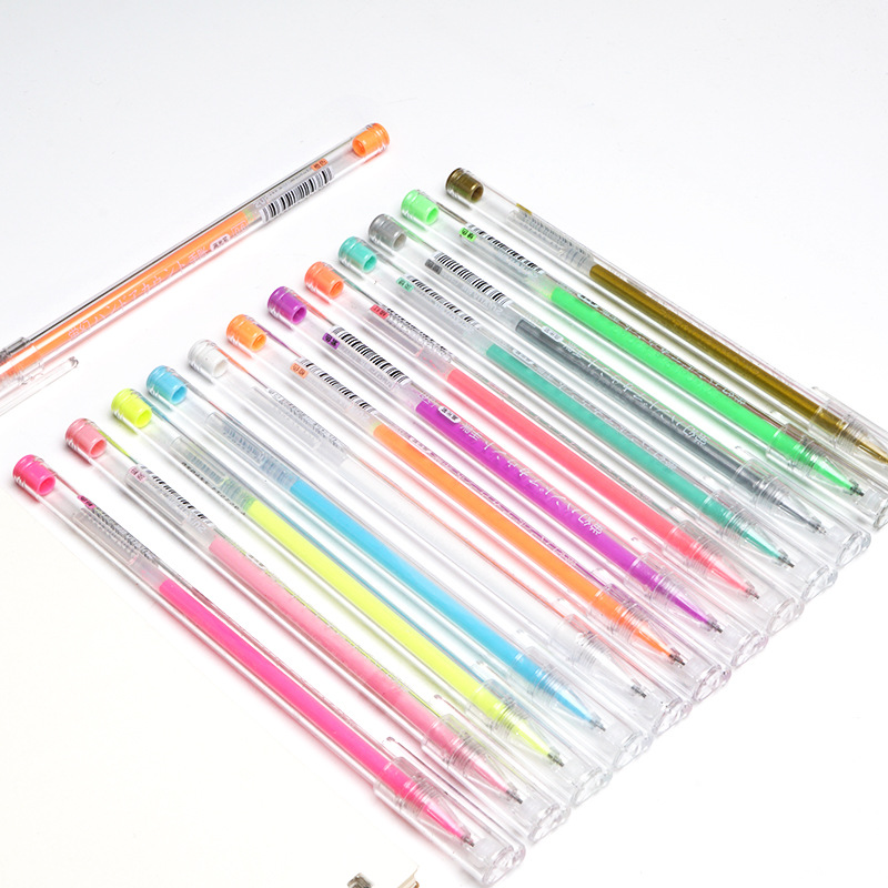 彩色高光笔手帐勾线笔黑卡涂鸦荧光绘画中彩色性笔大容量文具批发