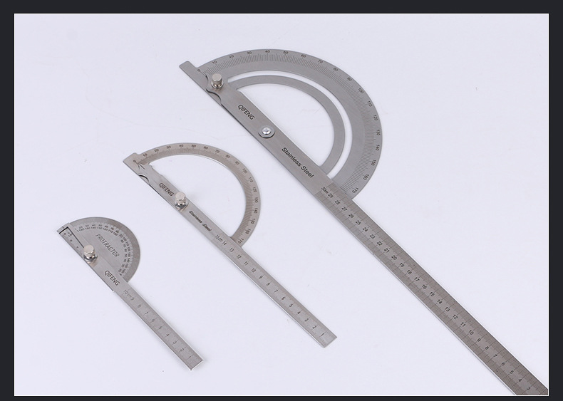 180度调整式半圆分度规不锈钢量角器角度尺刻度刻印