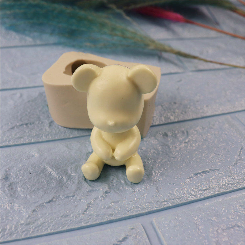 diy香薰石膏模具捂脸熊捂嘴熊抱手熊抱小熊翻糖软陶黏土造型工具