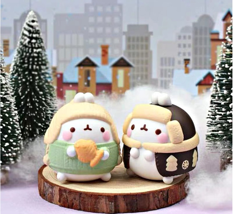 正品韩国 molang兔 土豆兔 冬日贺岁版 抓娃机 盲盒 暖冬圣诞礼物