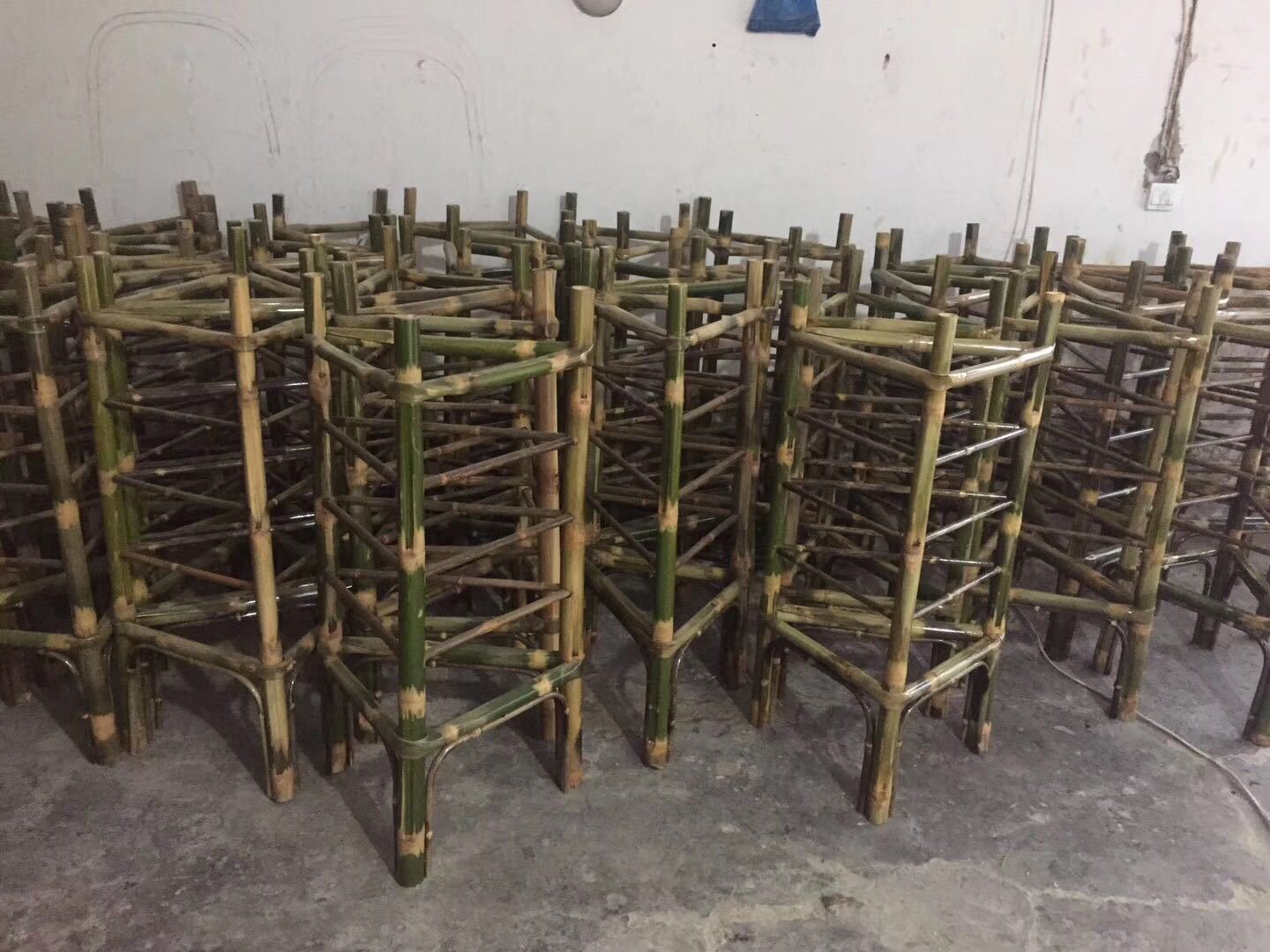 晾晒架烘干架多层手工竹架市井网红火锅菜架簸箕架子家具竹三脚架