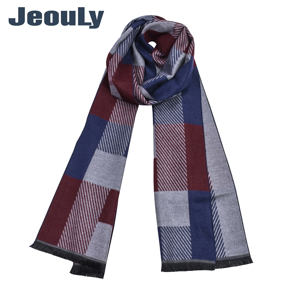 2019欧美男士围巾秋冬季保暖人棉围巾男格子男款围脖厚批发-阿里巴巴