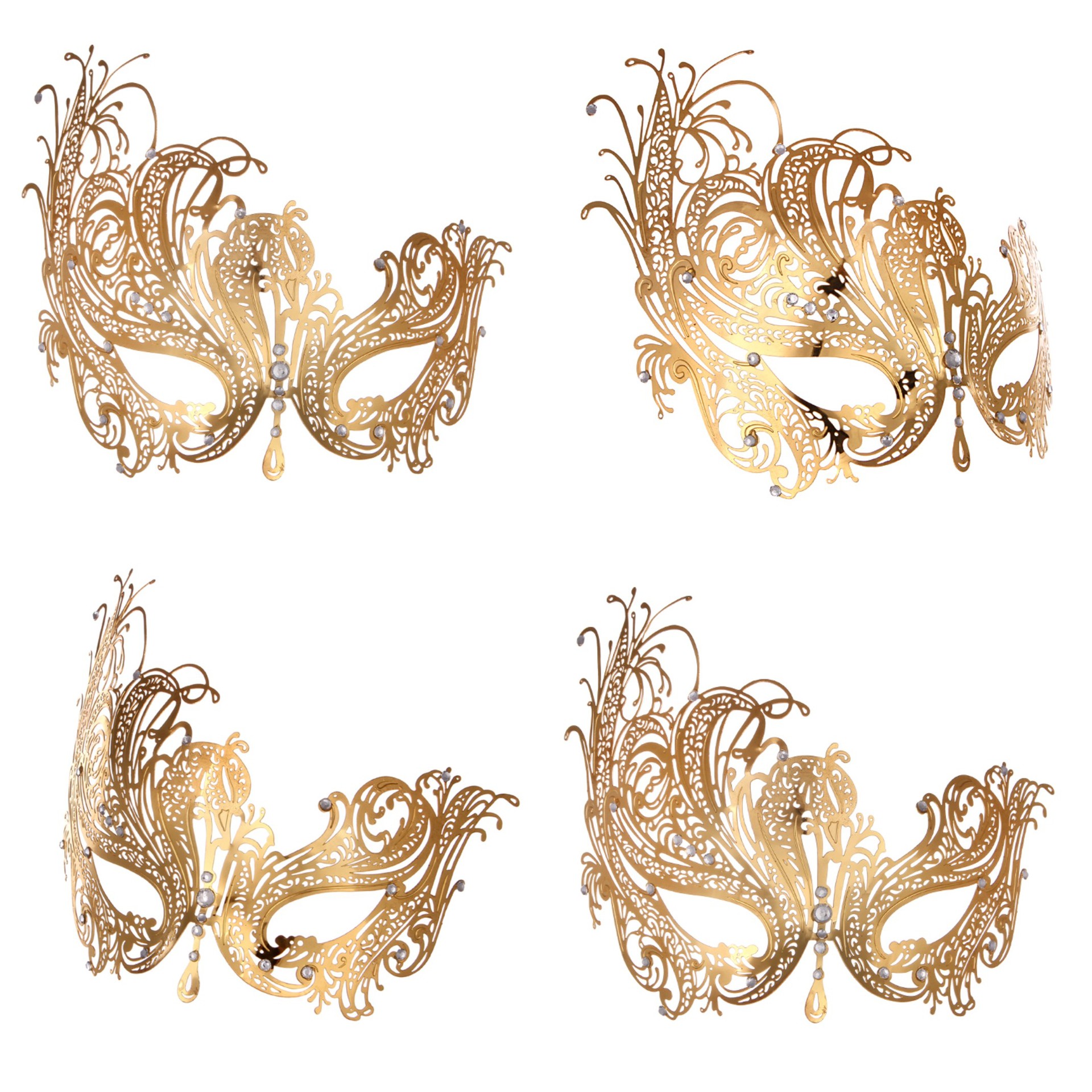 威尼斯高档半脸金属镶钻化妆舞会面具 cosplay情趣装扮表演铁面具