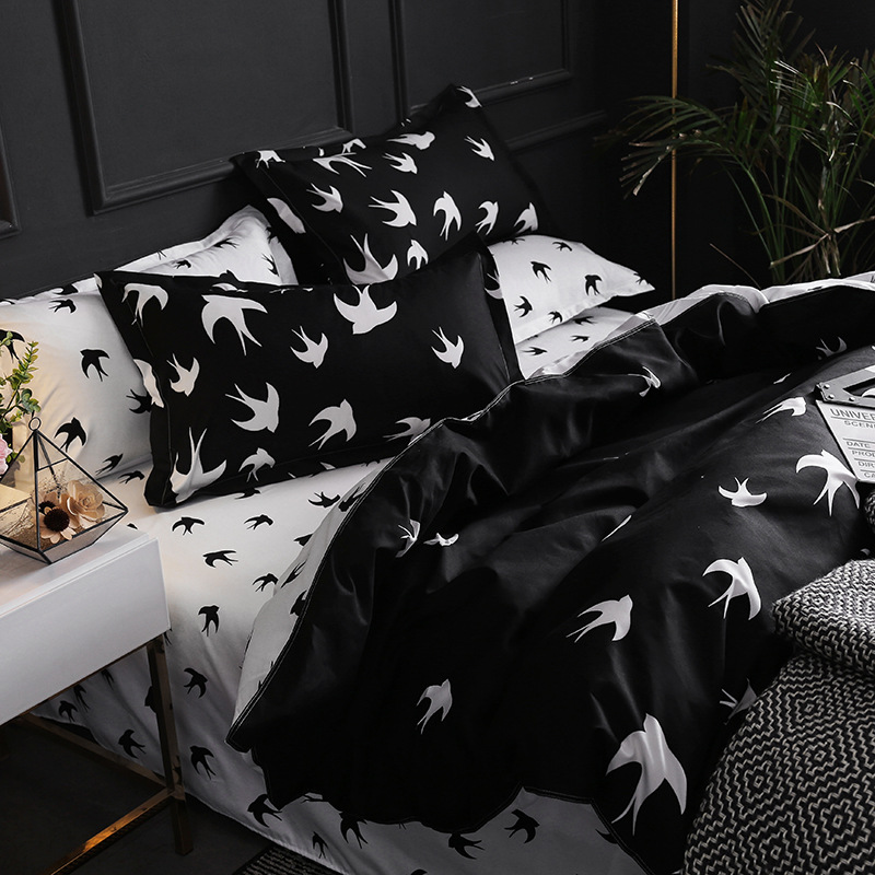 Cross-Border Home Textile One Piece Dropshipping Foreign Trade Amazon Beddings Quilt Cover Pillowcase Three-Piece Set Source Factory Wholesale