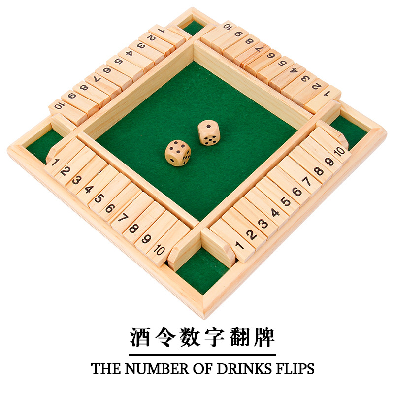 Table Game Card Four-Sided Number Flip Drinking Game Props