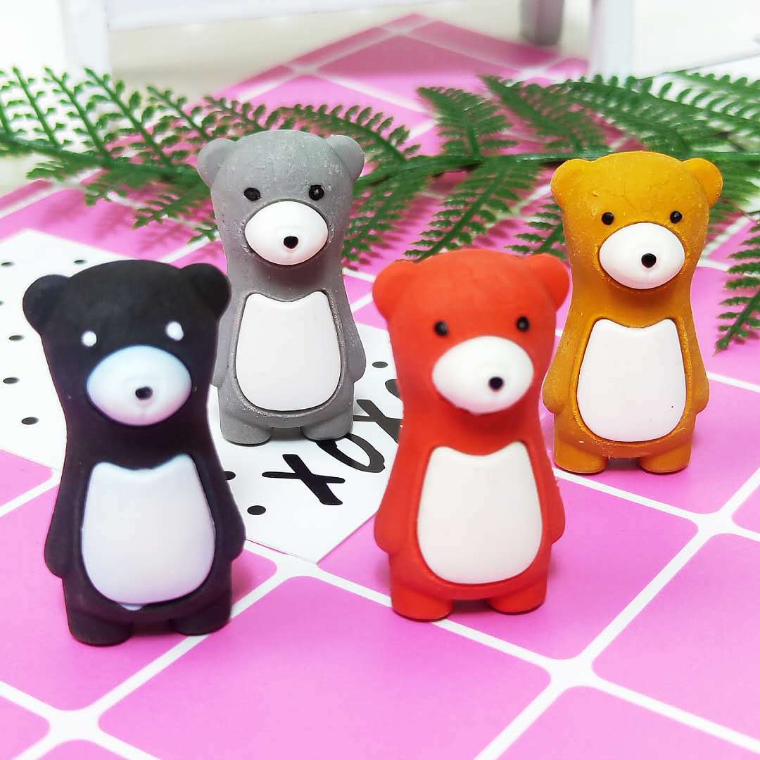 批发可拆卸小熊橡皮擦 可爱3d立体小熊橡皮 儿童学生学习文具礼物