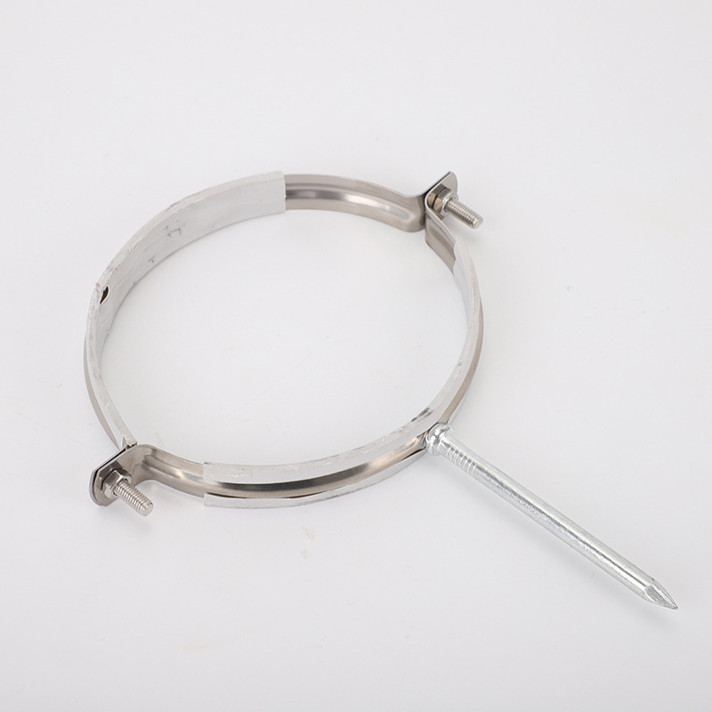 直销圆形套白皮不锈钢管夹20-160 固定抱箍 排水管卡箍 pvc立管卡