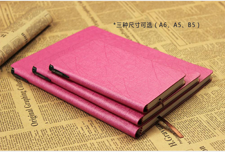 商务小清新带笔a5笔记本子办公a6随身记事本加厚b5学生日记本定制