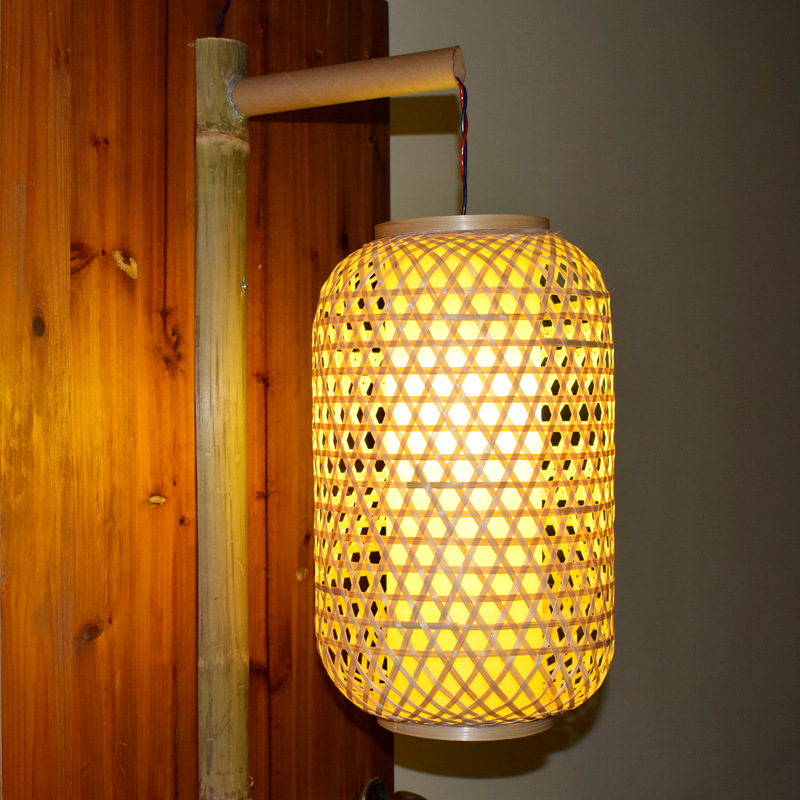 竹灯笼竹编灯罩现货 圆形吊灯餐厅饭店竹灯笼订做厂家直销