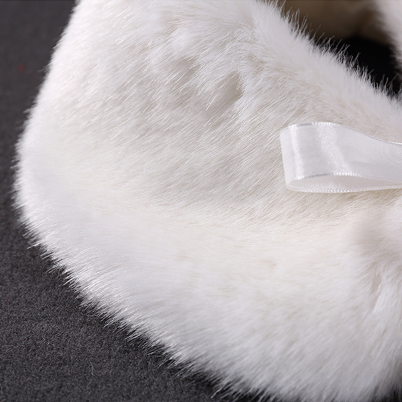 儿童毛领秋冬披风保暖绒毛白色厚围巾搭配礼服公主裙一件代发