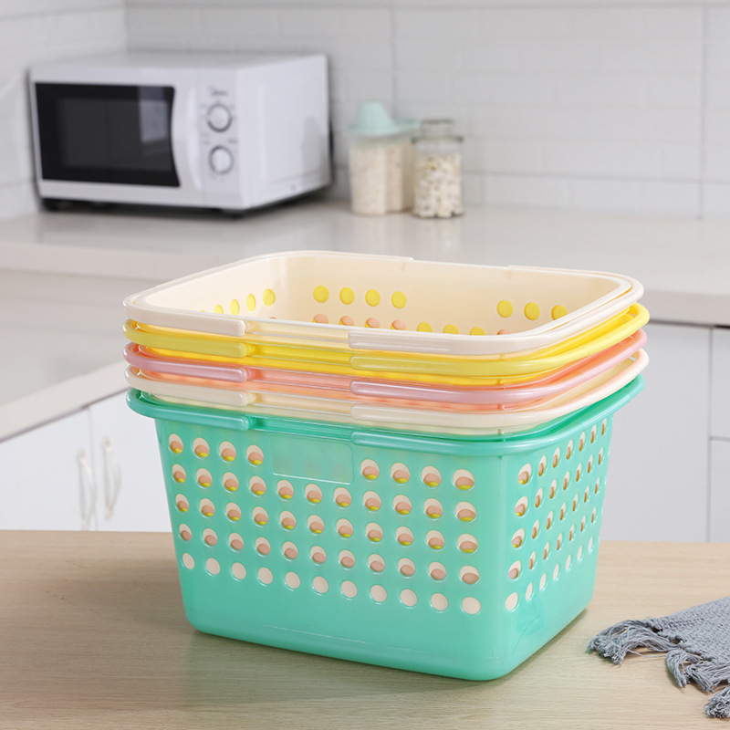 Supermarket Fashion Convenient Hollow Shopping Basket Fruit Toy Storage Plastic Portable Vegetable Basket Large Size 0720