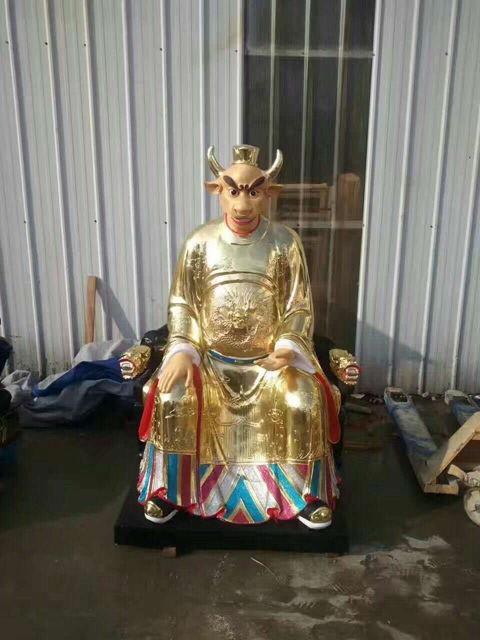 树脂玻璃钢牛王爷,马王爷神像彩绘贴金河南佛像厂直销