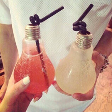 灯泡瓶饮料奶茶瓶 灯泡玻璃瓶 创意礼品 许愿星漂流瓶悬挂吊瓶