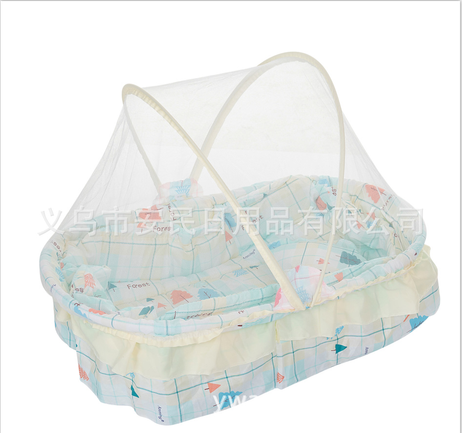 Factory Direct Sales Babies' Mosquito Net Children's Baby Cradle Bed Mosquito Net with Mattress Pillow Bracket Mosquito Net Bed Mosquito Net