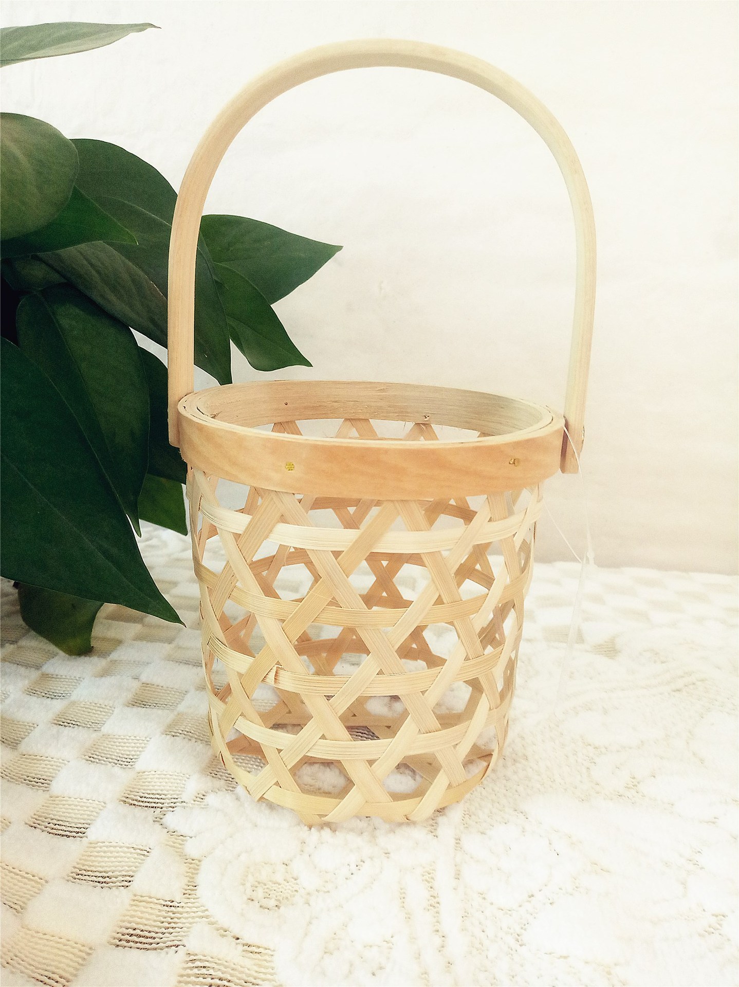 厂家直销竹蓝小花篮节日装饰插花篮小花艺篮手工编织篮传统工艺篮