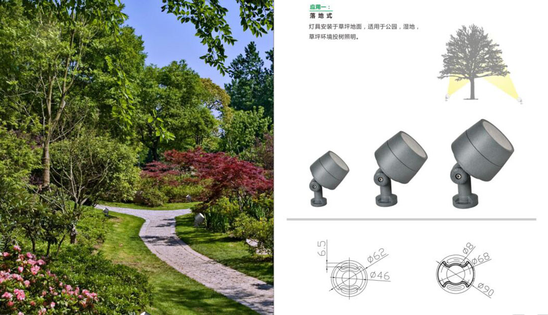 led户外弹性抱树灯 插地灯 投光灯 工程亮化灯 套件